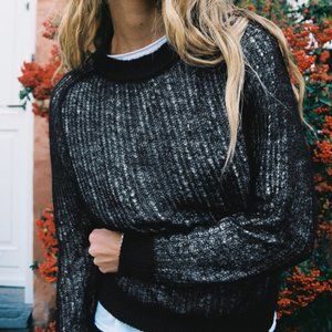 NWT BLACK OPENWORK SEMI SHEER SWEATER